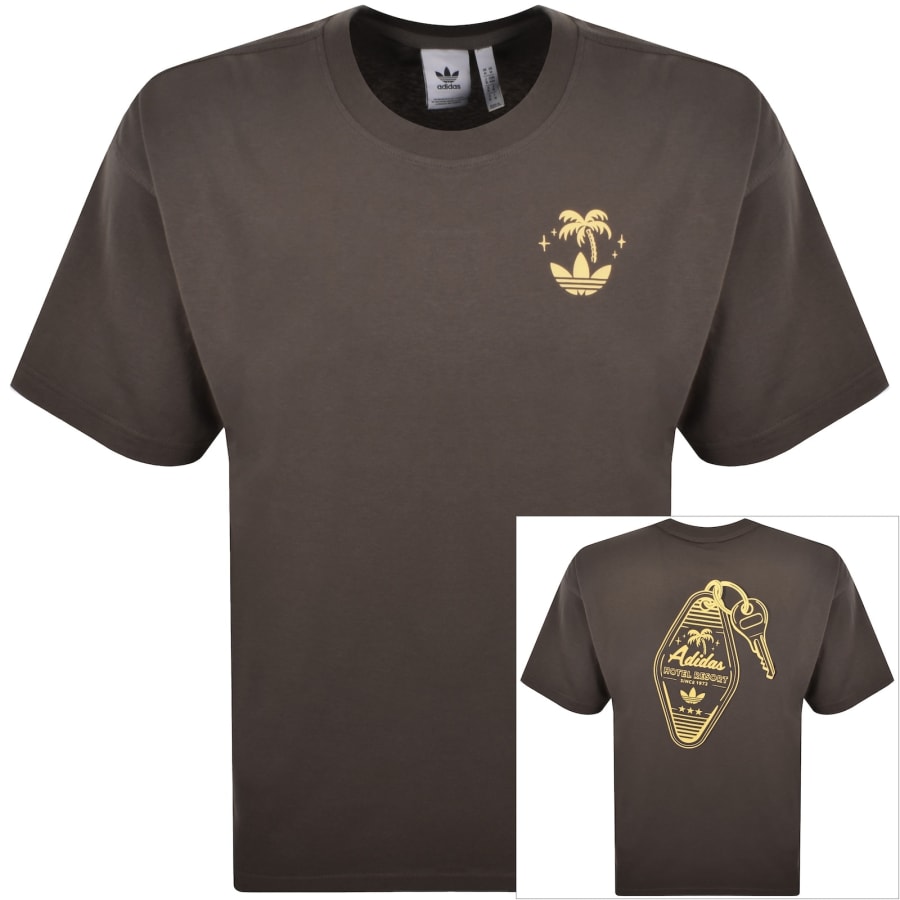 adidas Originals Retro Keychain T Shirt Brown | Mainline Menswear us